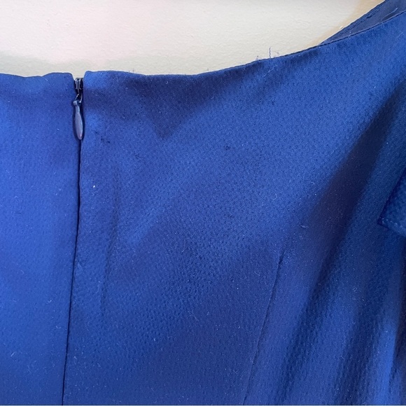 Aidan Mattox navy blue satin evening gown / prom dress size 4 - Picture 11 of 15